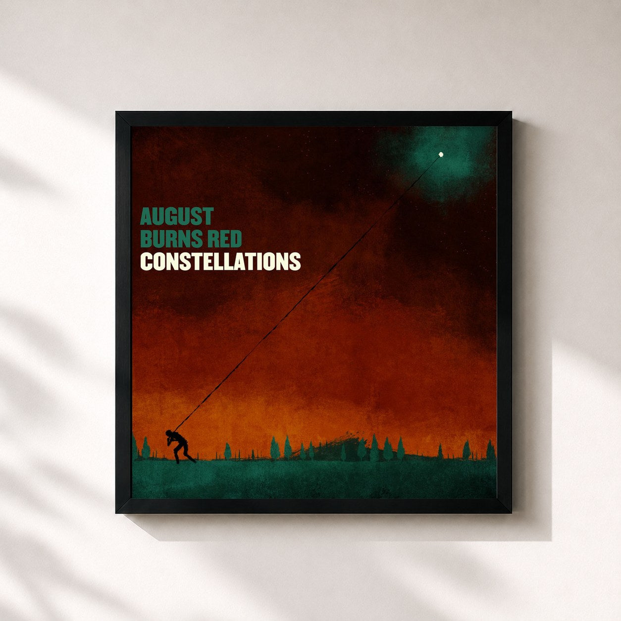 #noir Tableau carré de l'album Constellations de August Burns Red, cadre noir 32x32 cm