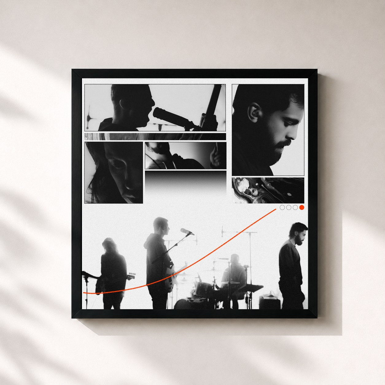 #noir Tableau carré de l'album Sessão Respiro de Scalene, cadre noir 32x32 cm