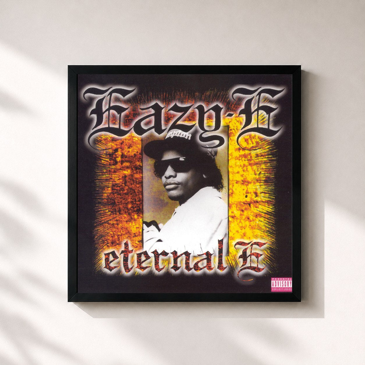 #noir Tableau carré de l'album Eternal E de Eazy-E, cadre noir 32x32 cm