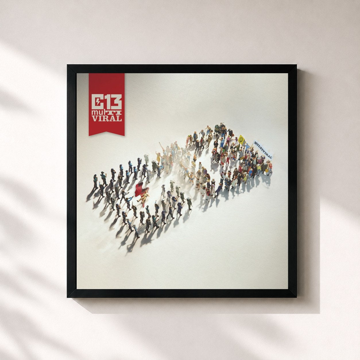 #noir Tableau carré de l'album MultiViral de Calle 13, cadre noir 32x32 cm
