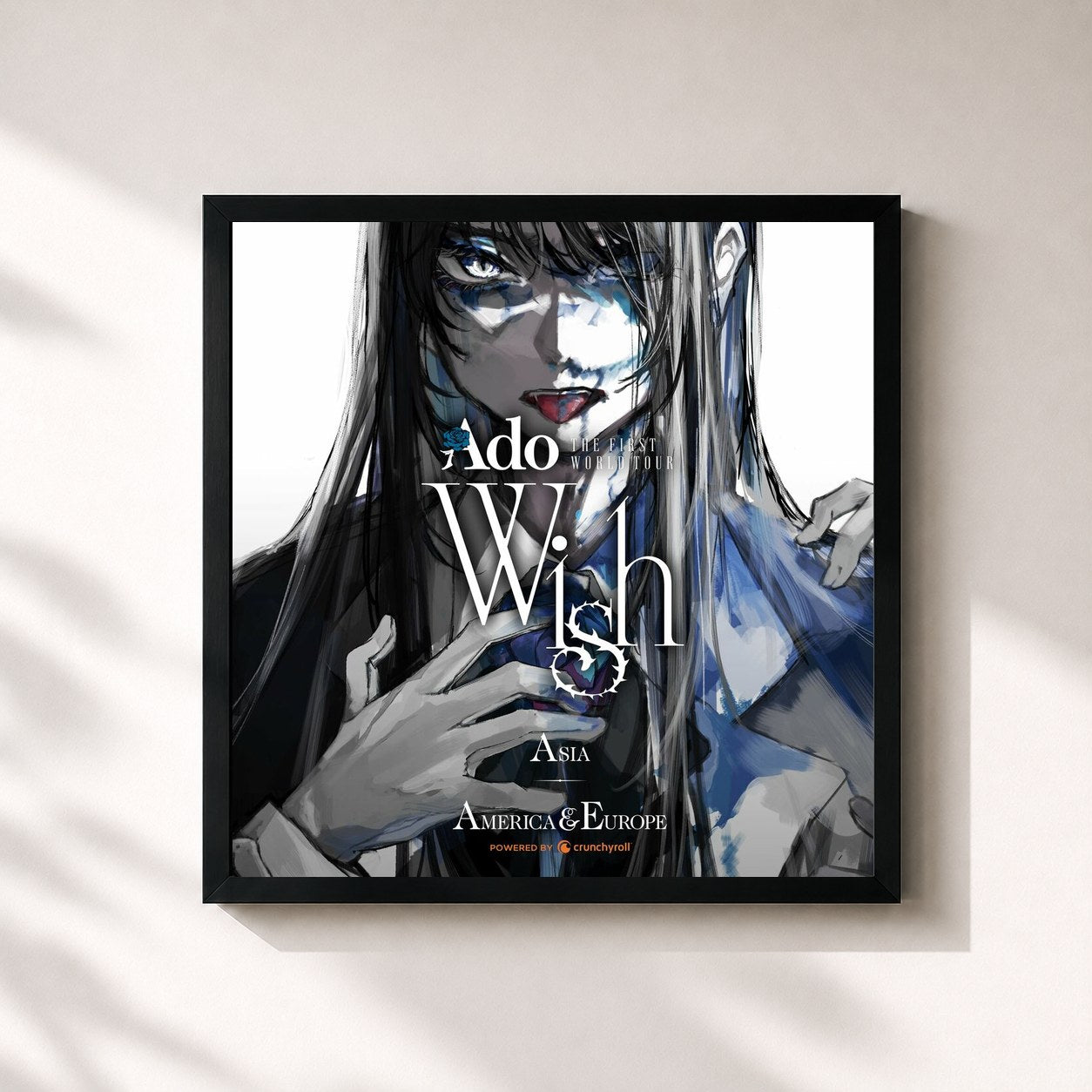 #noir Tableau carré de l'album Ado "Ready For My Show Playlist" de Ado, cadre noir 32x32 cm