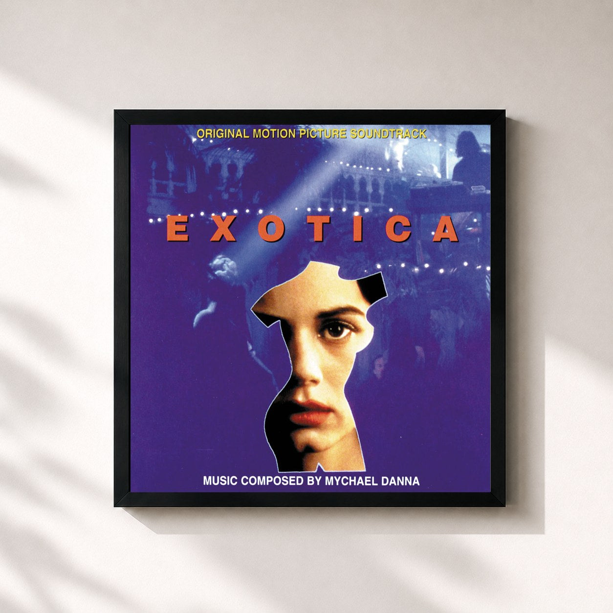 #noir Tableau carré de l'album Exotica (Original Motion Picture Soundtrack) de Mychael Danna, cadre noir 32x32 cm