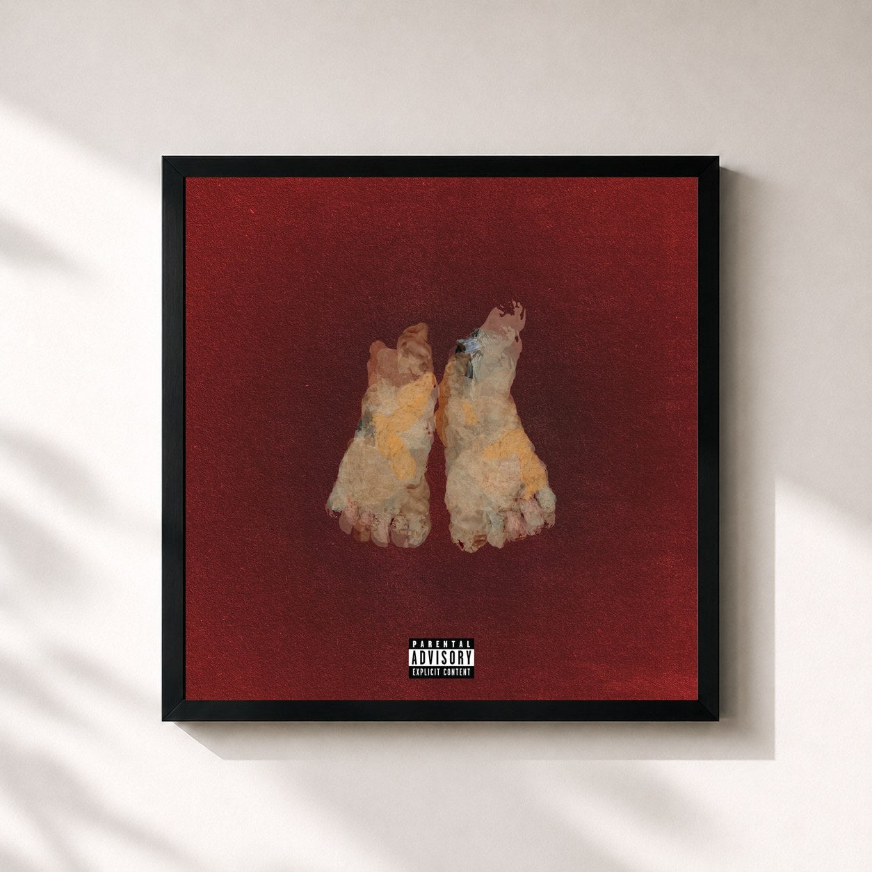 #noir Tableau carré de l'album FEET OF CLAY (Deluxe) de Earl Sweatshirt, cadre noir 32x32 cm