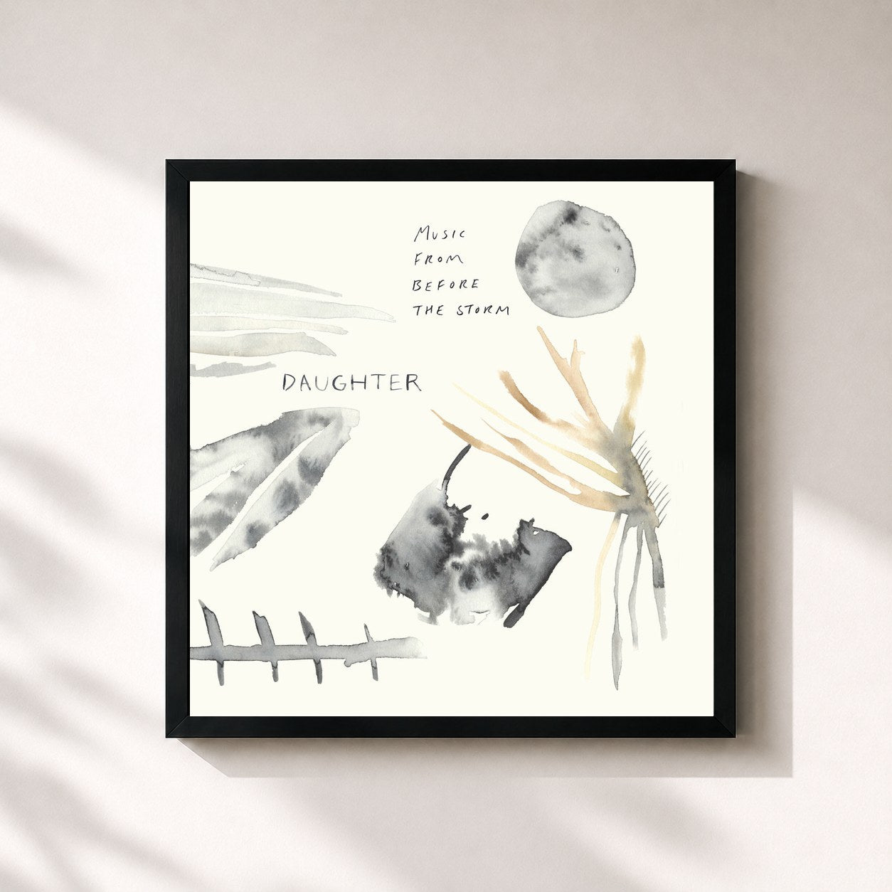 #noir Tableau carré de l'album Music From Before the Storm de DAUGHTER, cadre noir 32x32 cm
