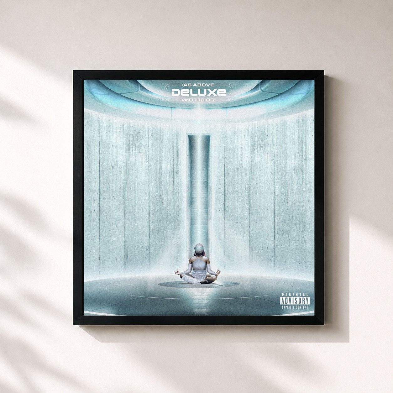 #noir Tableau carré de l'album As Above, So Below (Deluxe) de Sampa The Great, cadre noir 32x32 cm