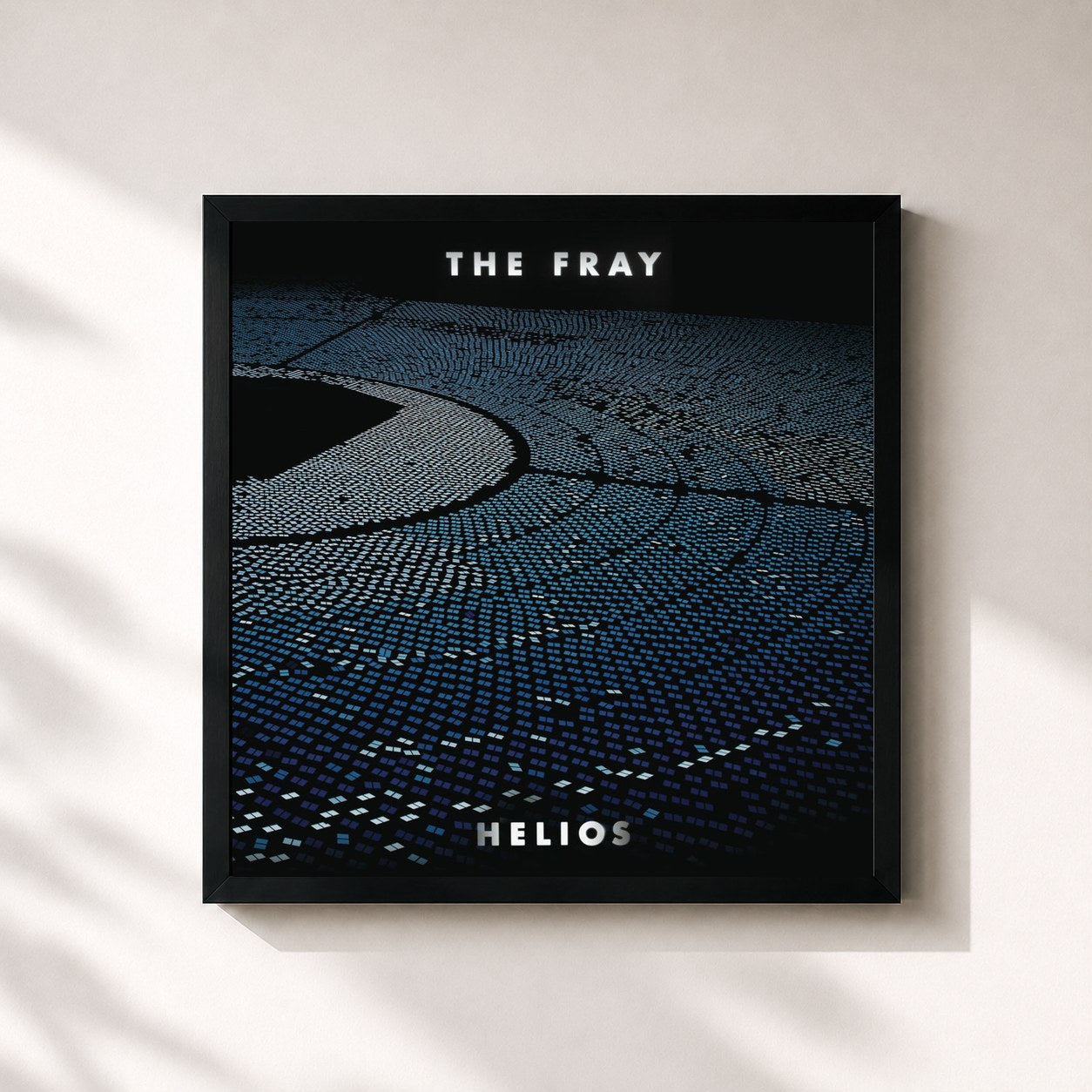 #noir Tableau carré de l'album Helios de The Fray, cadre noir 32x32 cm