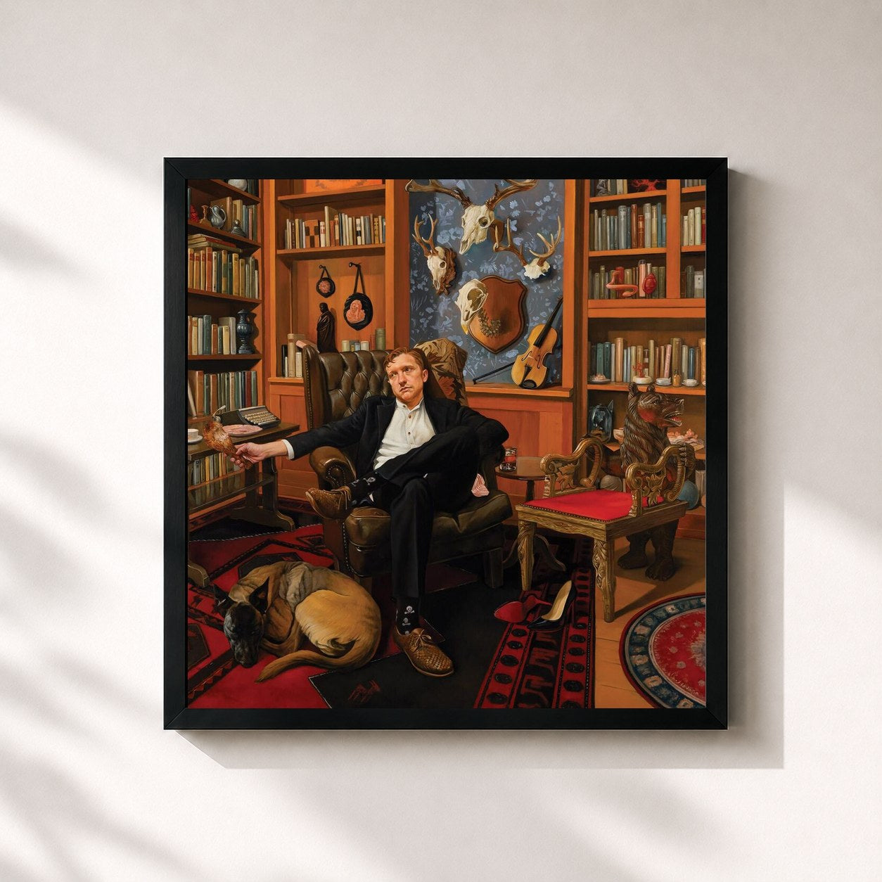 #noir Tableau carré de l'album Snipe Hunter de Tyler Childers, cadre noir 32x32 cm