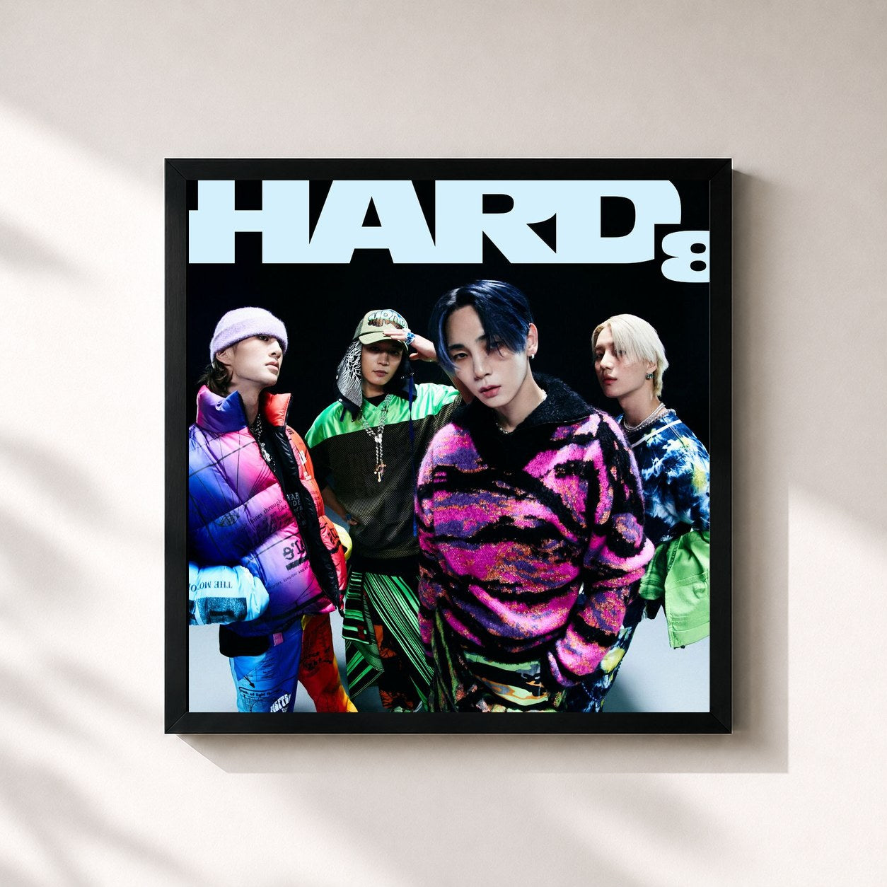 #noir Tableau carré de l'album HARD - The 8th Album de SHINee, cadre noir 32x32 cm