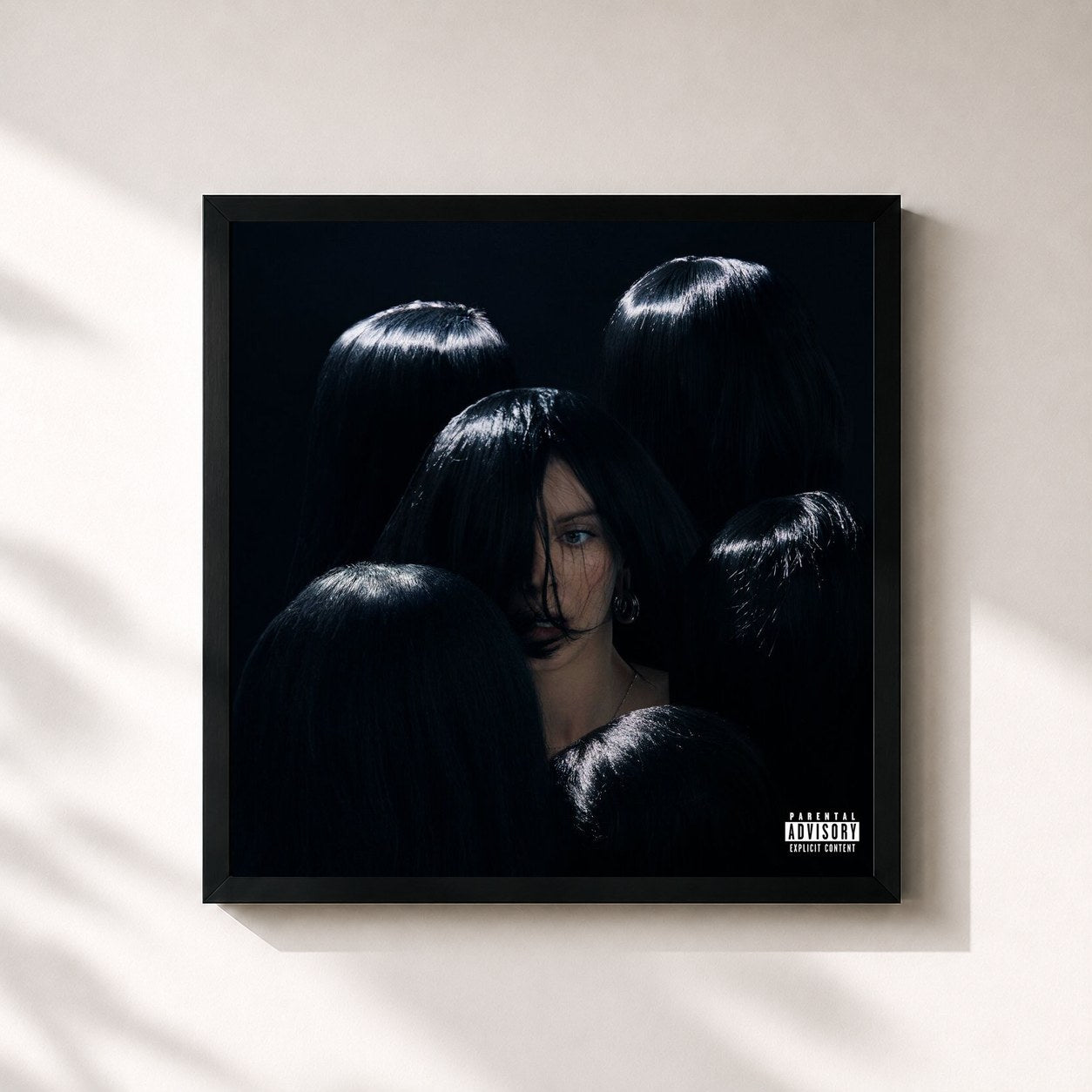 #noir Tableau carré de l'album BURN THE WITCH de PVRIS, cadre noir 32x32 cm