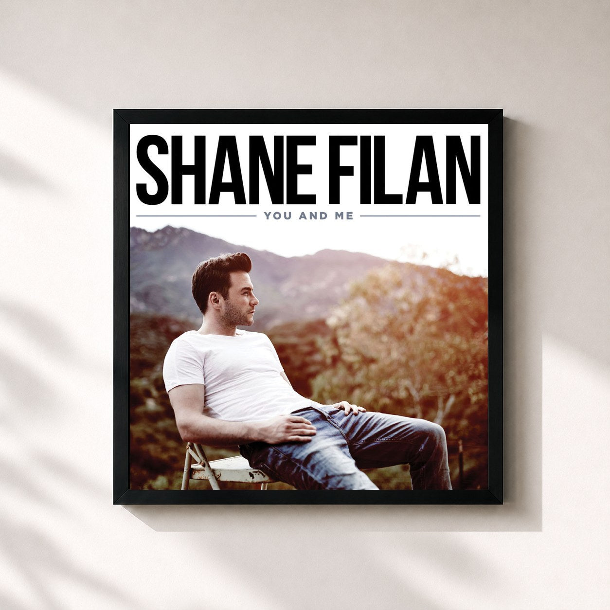 #noir Tableau carré de l'album You And Me de Shane Filan, cadre noir 32x32 cm