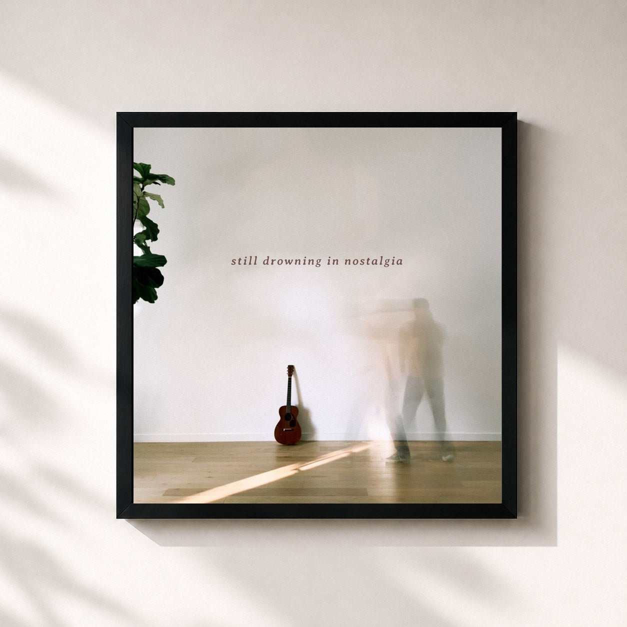 #noir Tableau carré de l'album Mat Kearney (still drowning in nostalgia) de Mat Kearney, cadre noir 32x32 cm