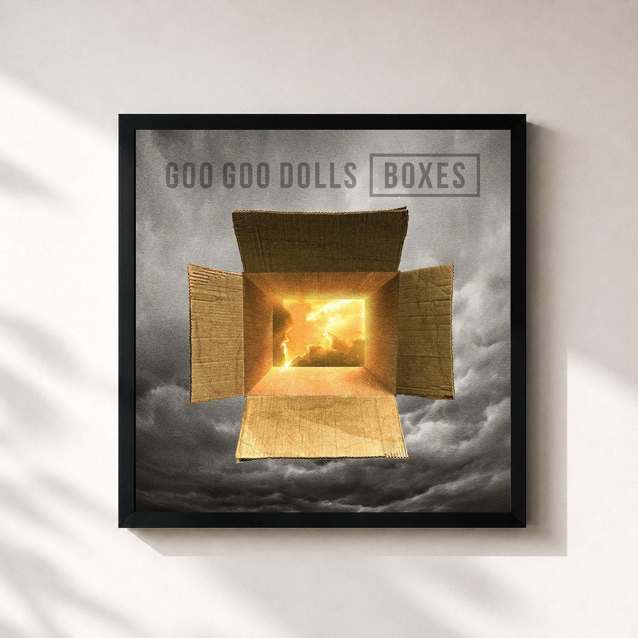 #noir Tableau carré de l'album Boxes de The Goo Goo Dolls, cadre noir 32x32 cm