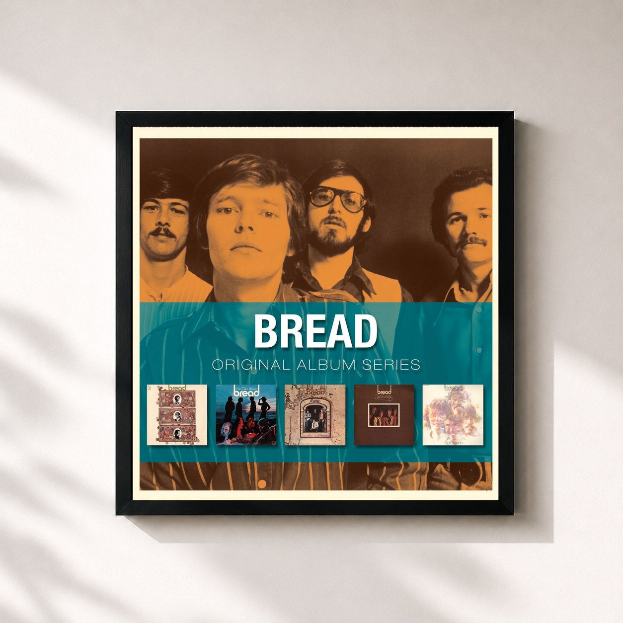 #noir Tableau carré de l'album Original Album Series de Bread, cadre noir 32x32 cm