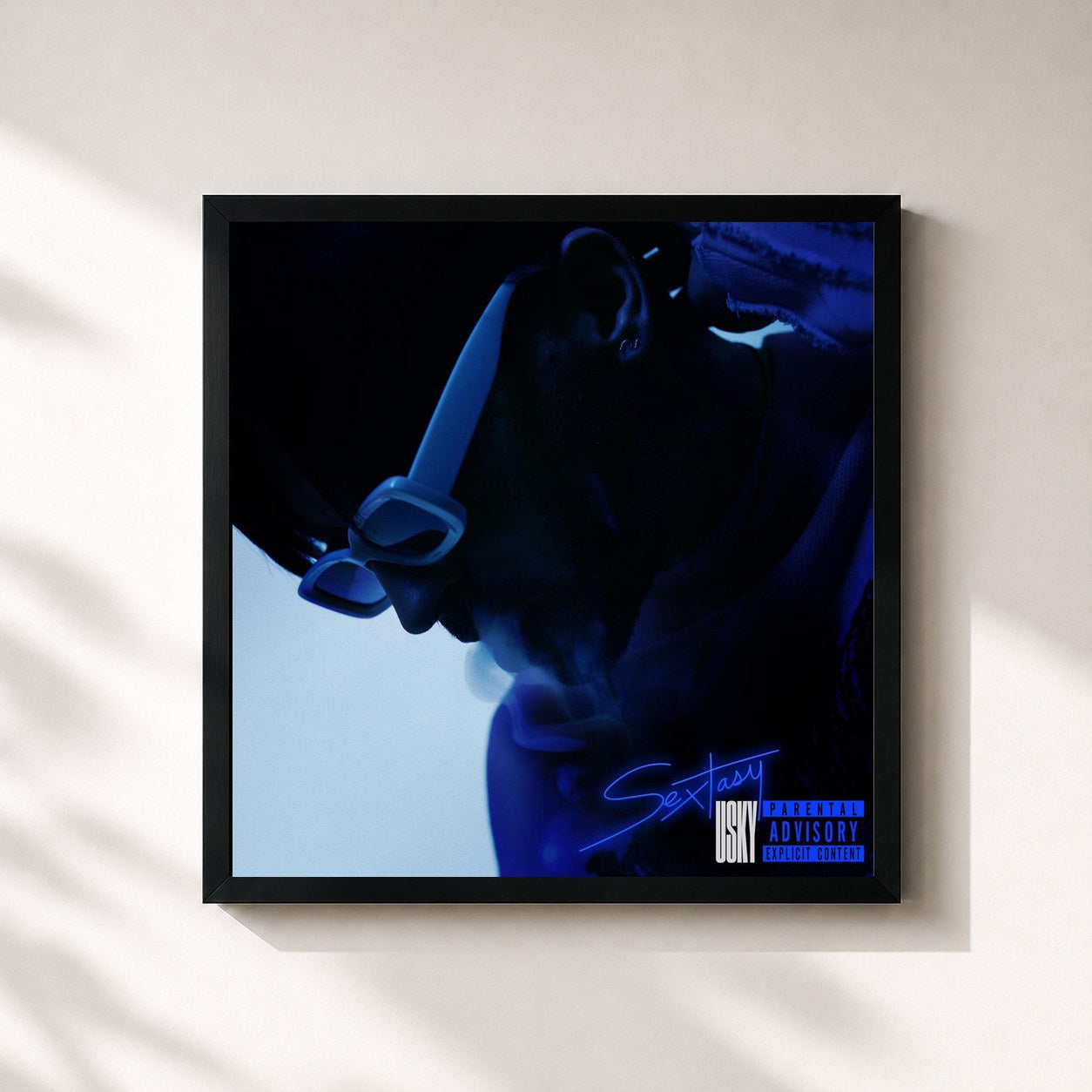 #noir Tableau carré de l'album SEXTASY de USKY, cadre noir 32x32 cm
