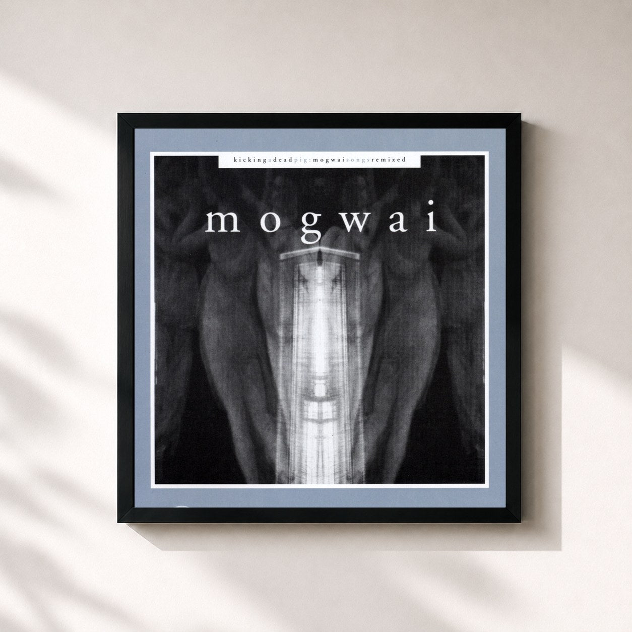 #noir Tableau carré de l'album Kicking a Dead Pig de Mogwai, cadre noir 32x32 cm