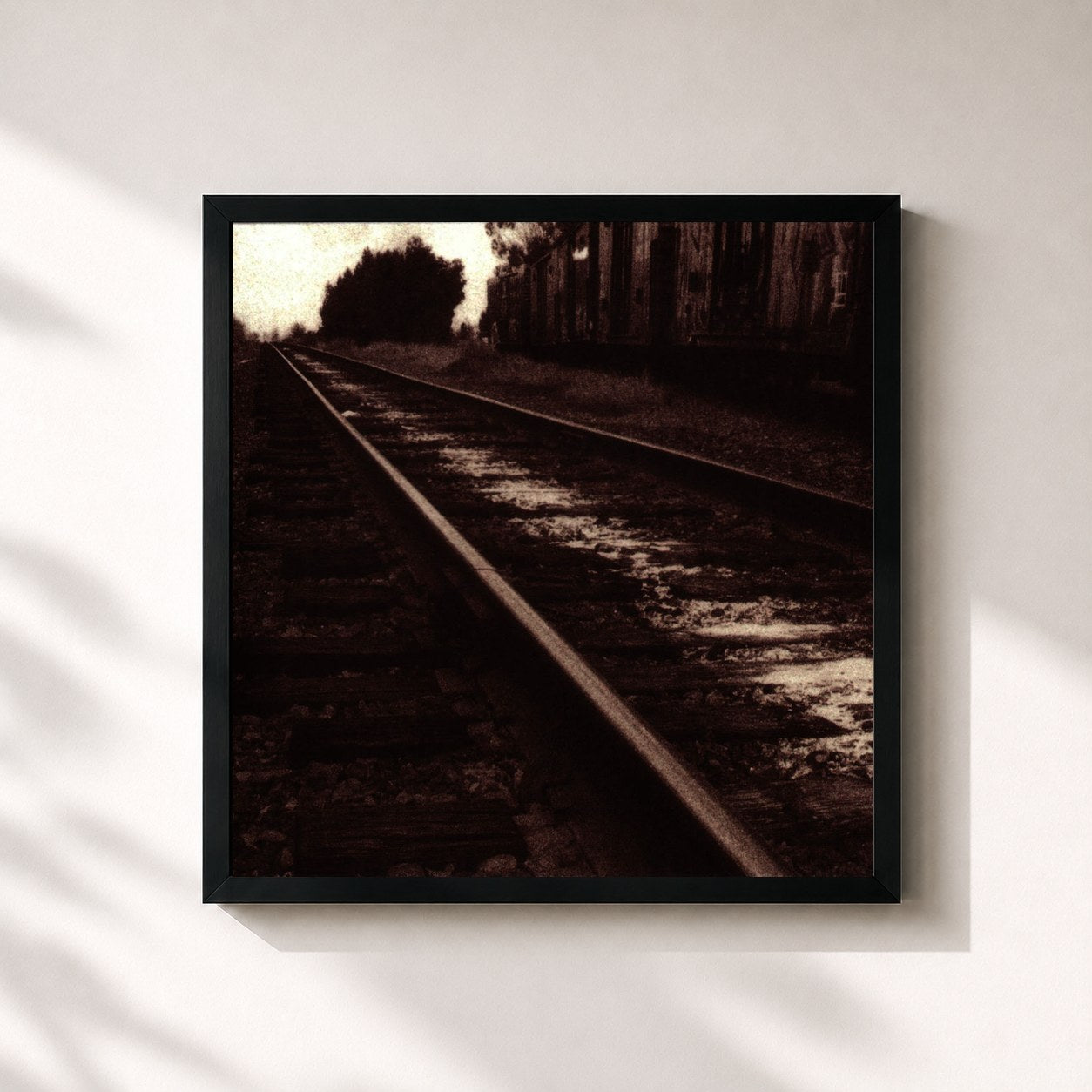 #noir Tableau carré de l'album What's Next To The Moon de Mark Kozelek, cadre noir 32x32 cm