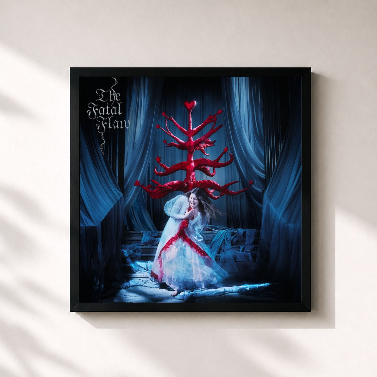 #noir Tableau carré de l'album The Fatal Flaw de Paris Paloma, cadre noir 32x32 cm