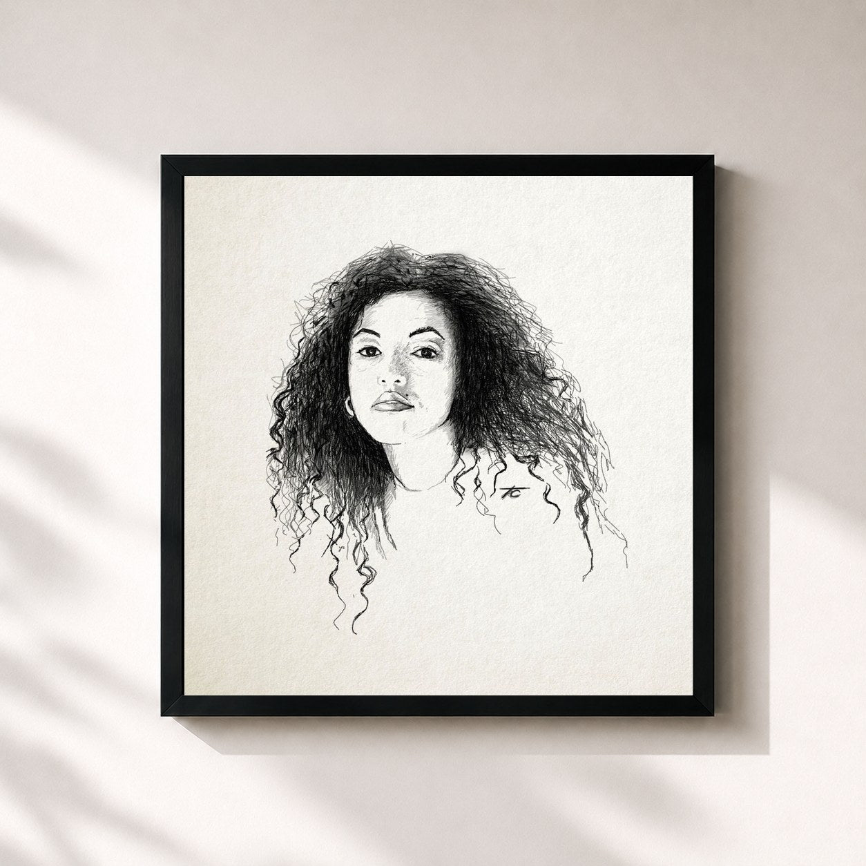 #noir Tableau carré de l'album Diary of Me de Mahalia, cadre noir 32x32 cm