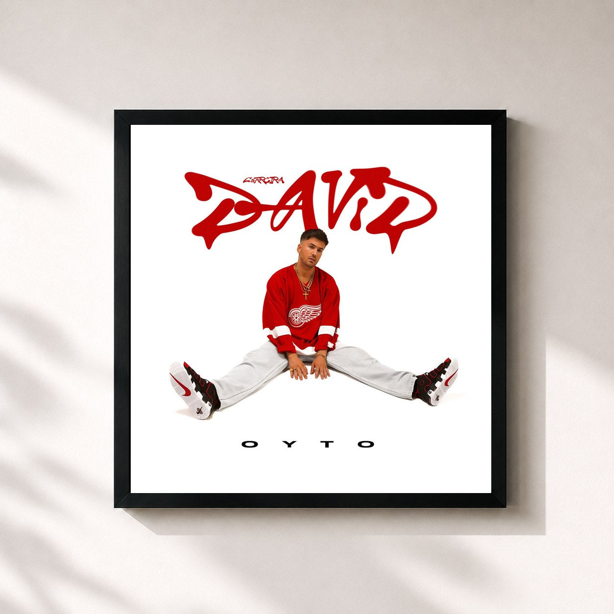 #noir Tableau carré de l'album OYTO de David Carreira, cadre noir 32x32 cm