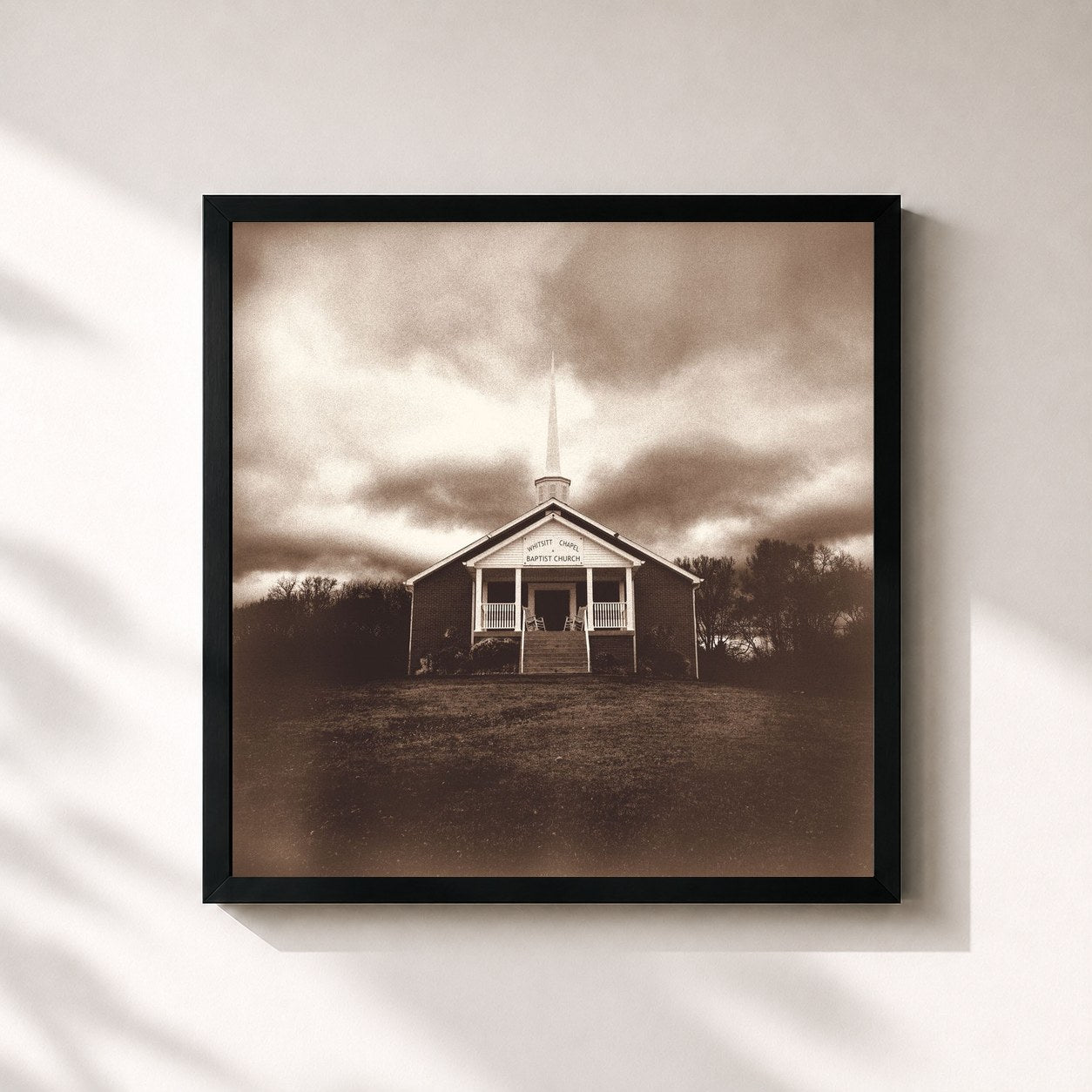 #noir Tableau carré de l'album Whitsitt Chapel de Jelly Roll, cadre noir 32x32 cm