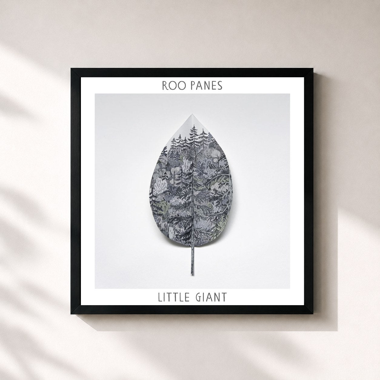 #noir Tableau carré de l'album Little Giant de Roo Panes, cadre noir 32x32 cm