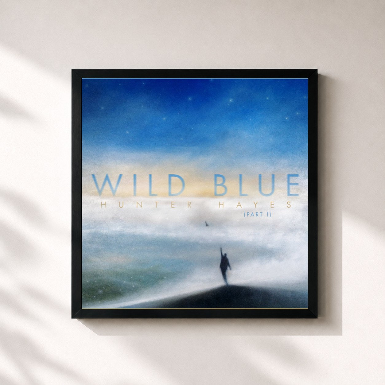 #noir Tableau carré de l'album Wild Blue, Part I de Hunter Hayes, cadre noir 32x32 cm