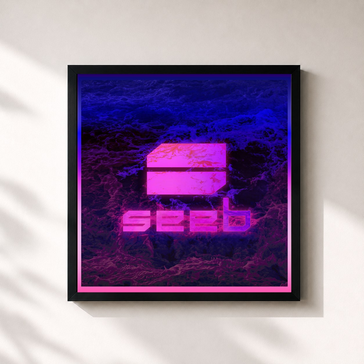 #noir Tableau carré de l'album Nice To Meet You de SeeB, cadre noir 32x32 cm