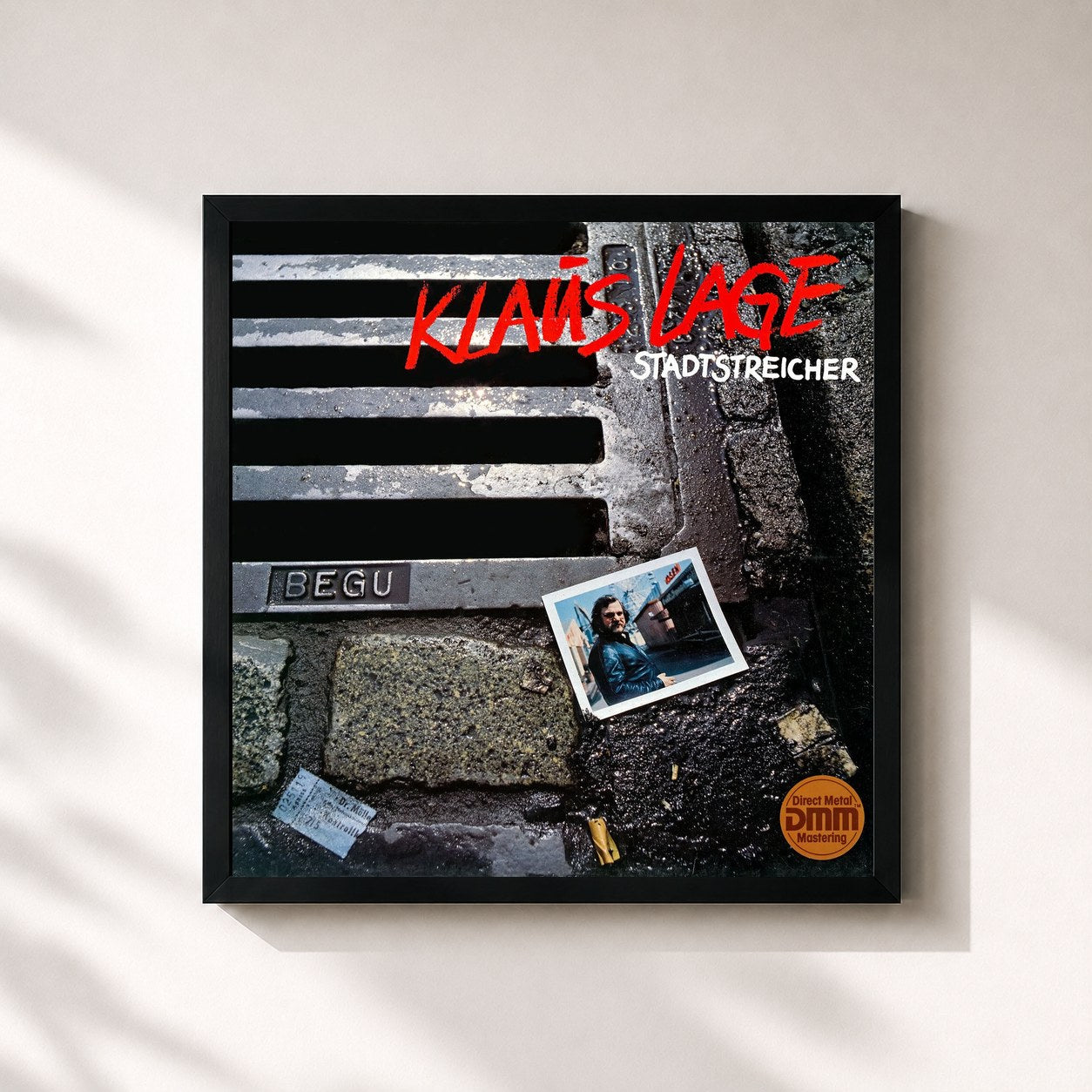 #noir Tableau carré de l'album Stadtstreicher (Remastered 2011) de Klaus Lage, cadre noir 32x32 cm