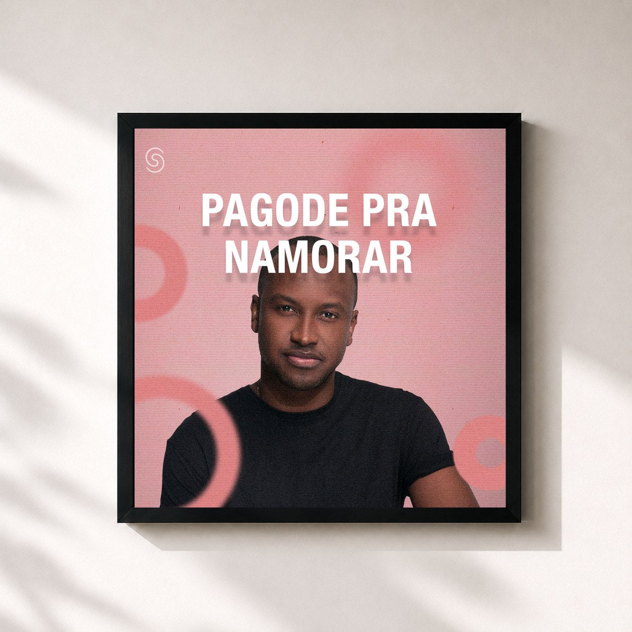 #noir Tableau carré de l'album Pagode Pra Namorar de Sorriso Maroto, cadre noir 32x32 cm