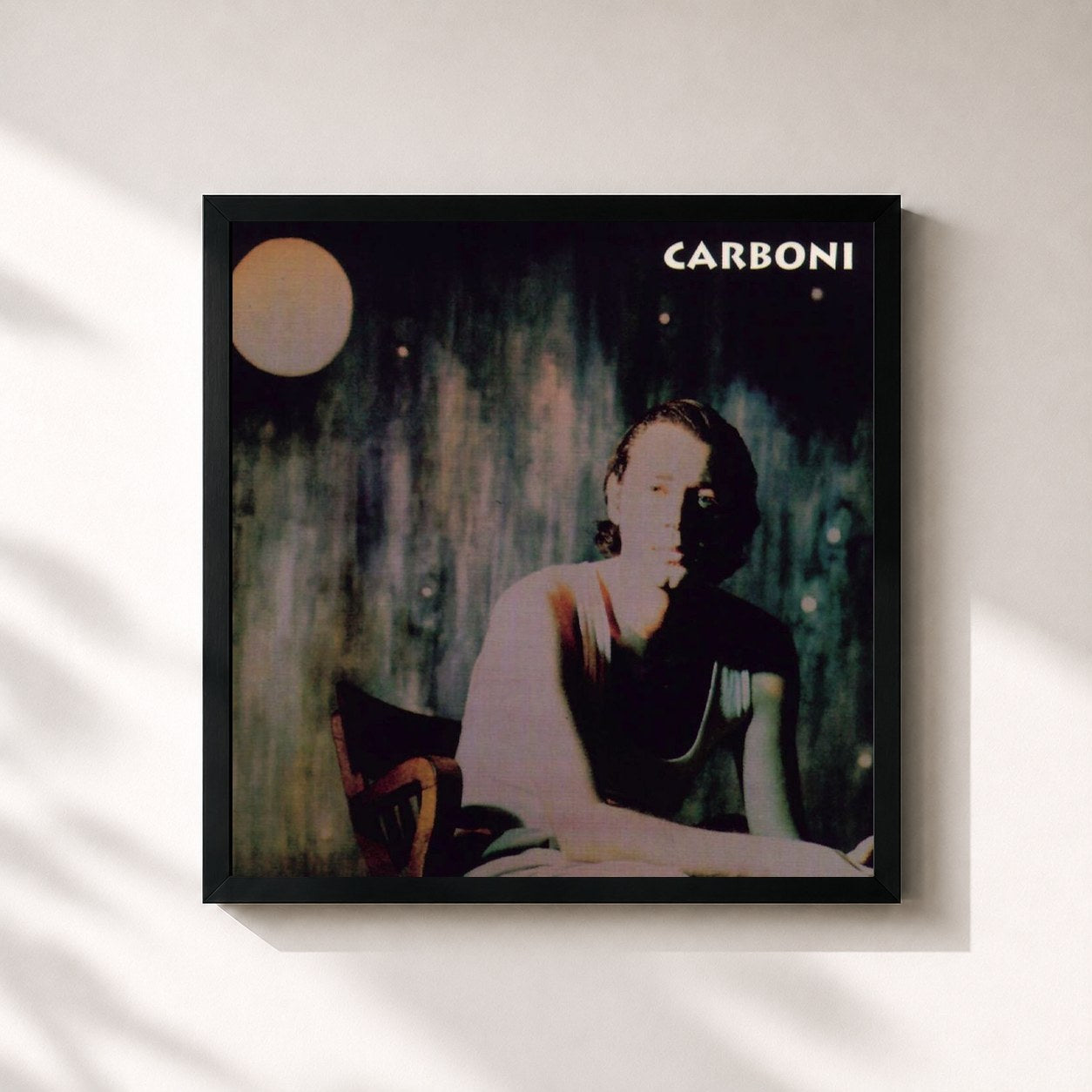 #noir Tableau carré de l'album Carboni de Luca Carboni, cadre noir 32x32 cm