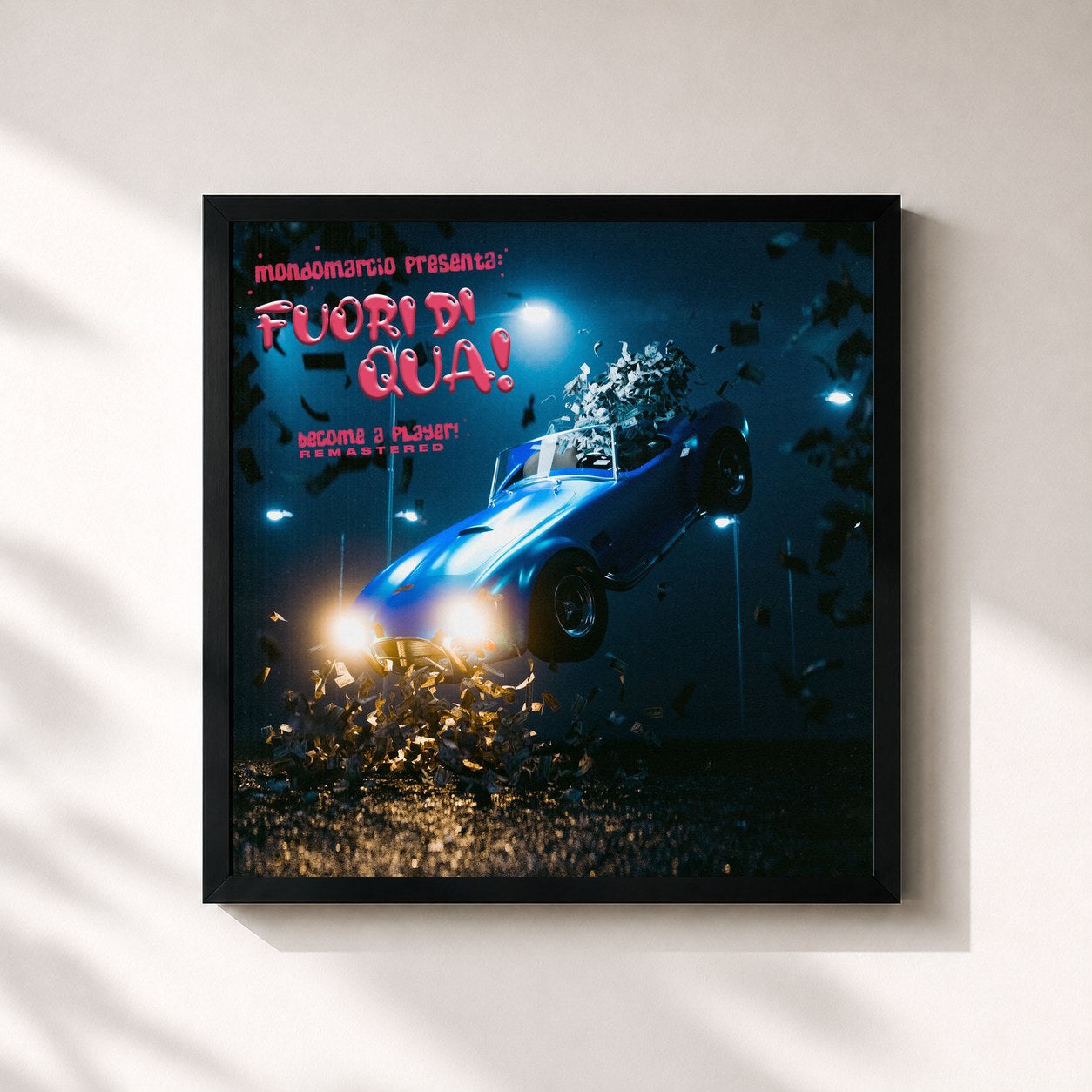 #noir Tableau carré de l'album Fuori di qua! (2022 Remastered) de Mondo Marcio, cadre noir 32x32 cm