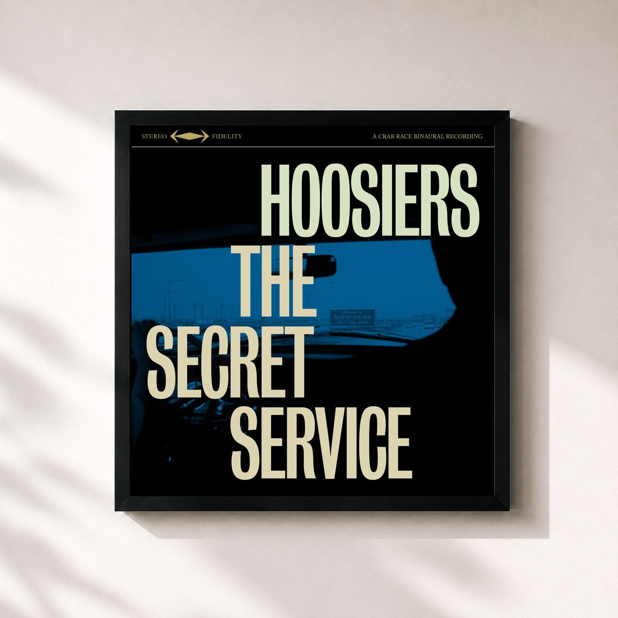 #noir Tableau carré de l'album The Secret Service de The Hoosiers, cadre noir 32x32 cm