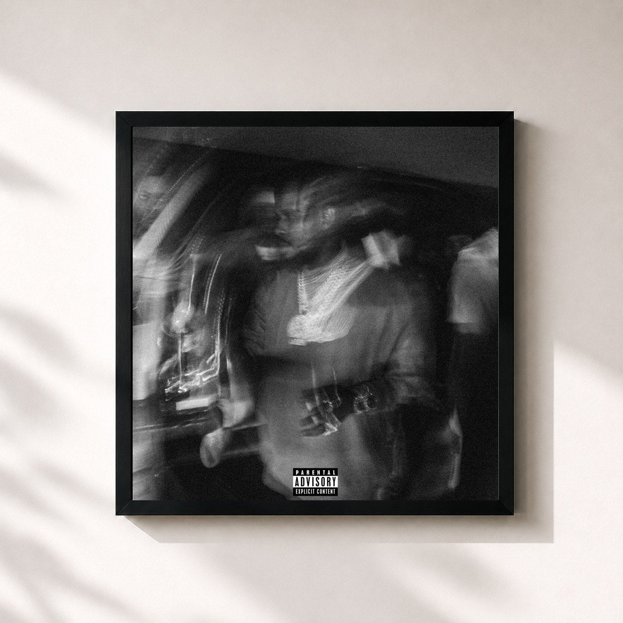 #noir Tableau carré de l'album Best Mood de Popcaan, cadre noir 32x32 cm
