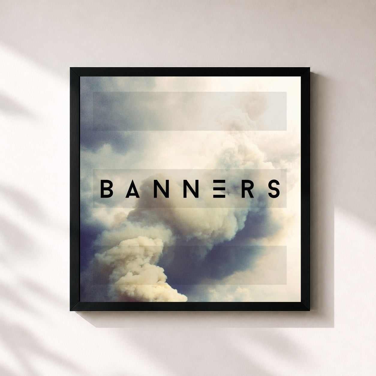 #noir Tableau carré de l'album BANNERS de Banners, cadre noir 32x32 cm