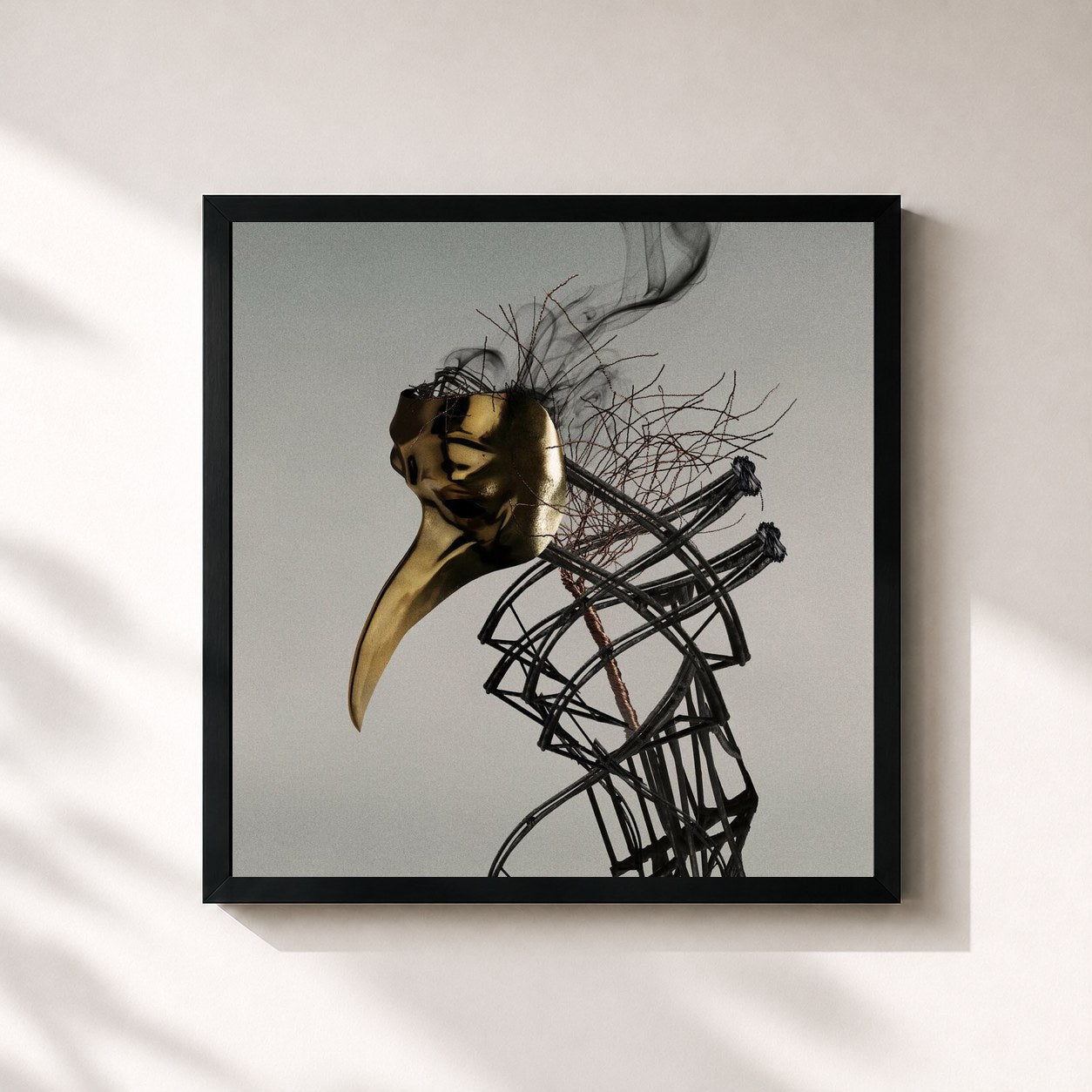#noir Tableau carré de l'album Closer de Claptone, cadre noir 32x32 cm