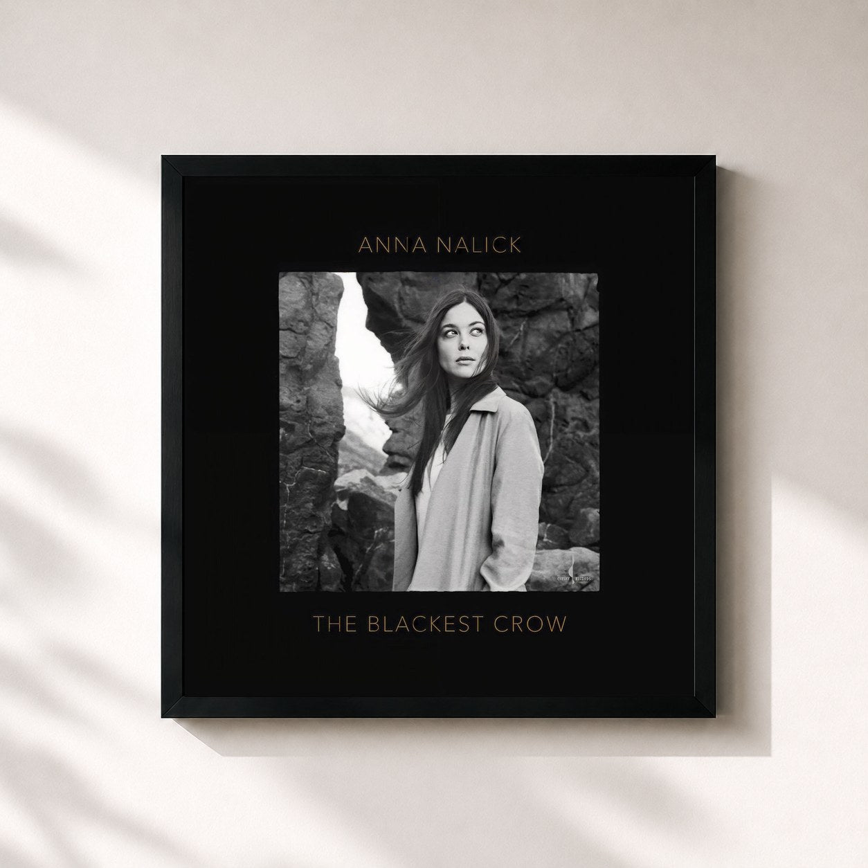 #noir Tableau carré de l'album The Blackest Crow de Anna Nalick, cadre noir 32x32 cm