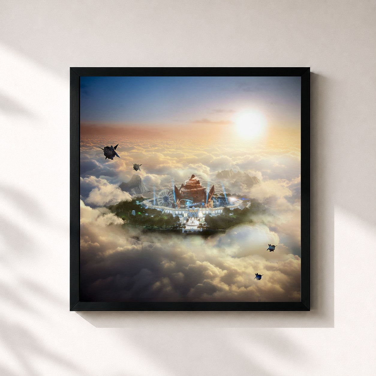 #noir Tableau carré de l'album Walkerworld 2.0 de Alan Walker, cadre noir 32x32 cm