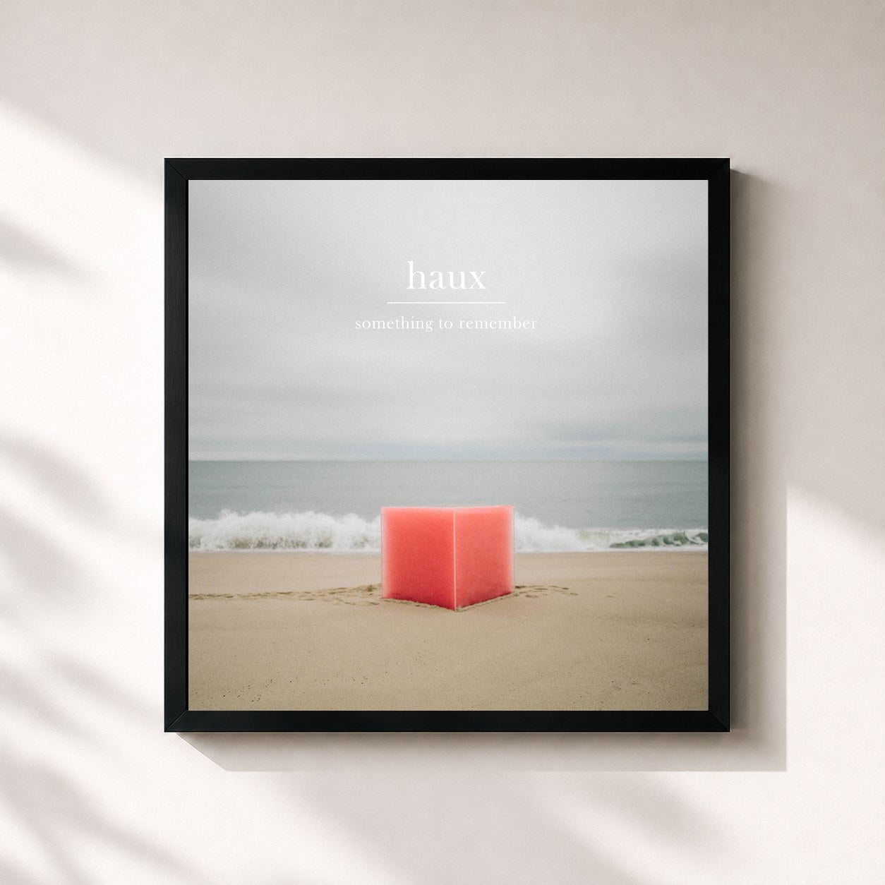 #noir Tableau carré de l'album Something To Remember de Haux, cadre noir 32x32 cm