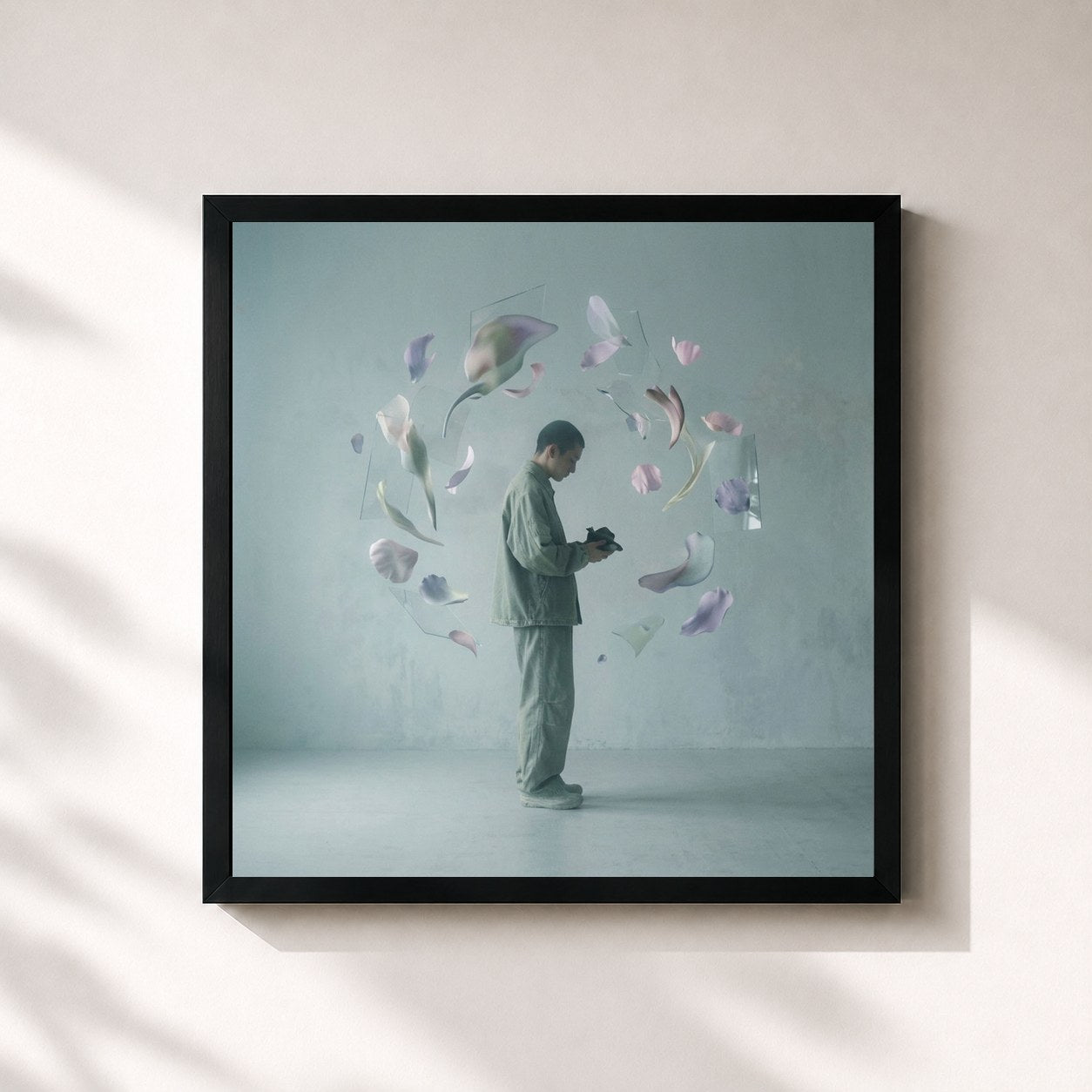 #noir Tableau carré de l'album Absence de SION, cadre noir 32x32 cm