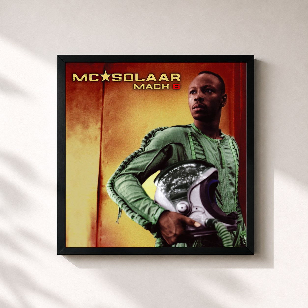 #noir Tableau carré de l'album Mach 6 de MC Solaar, cadre noir 32x32 cm