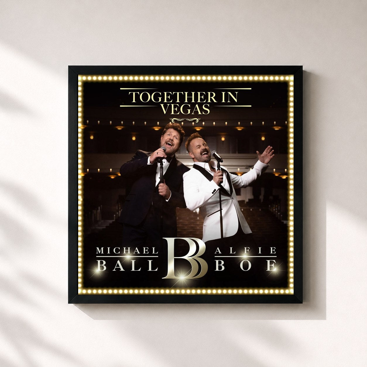 #noir Tableau carré de l'album Together In Vegas de Michael Ball, cadre noir 32x32 cm