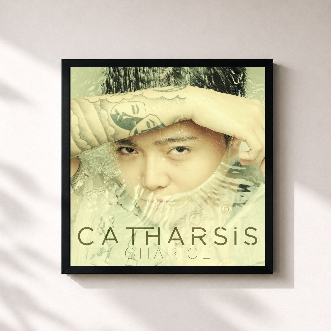 #noir Tableau carré de l'album Catharsis de Charice, cadre noir 32x32 cm