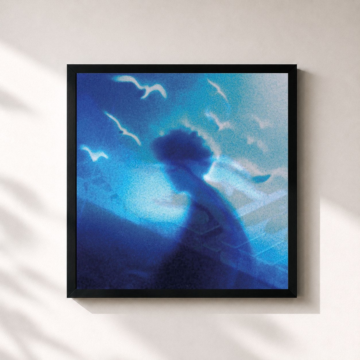 #noir Tableau carré de l'album NO SIGNAL de Novastar, cadre noir 32x32 cm