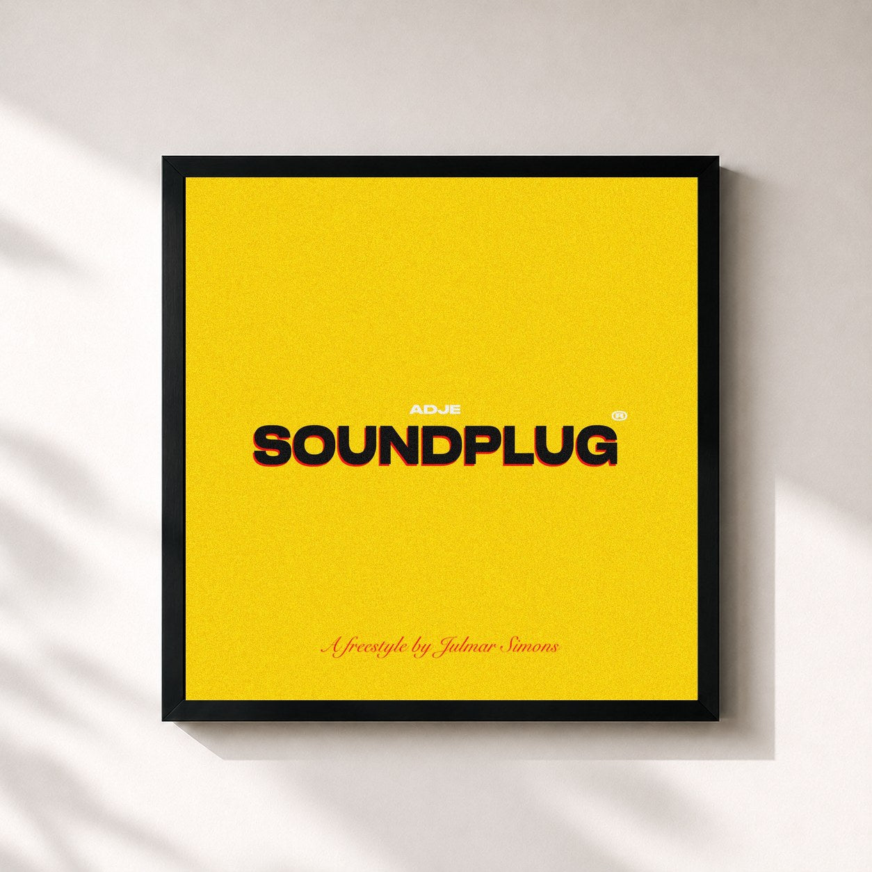 #noir Tableau carré de l'album soundplug de Adje, cadre noir 32x32 cm