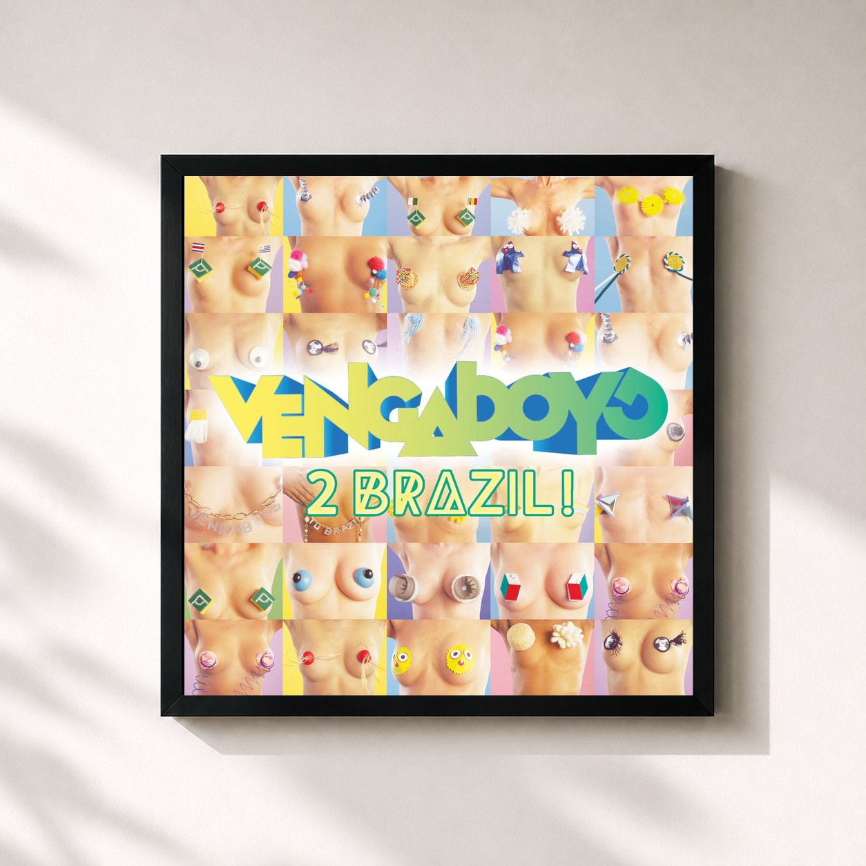 #noir Tableau carré de l'album 2 Brazil! de Vengaboys, cadre noir 32x32 cm