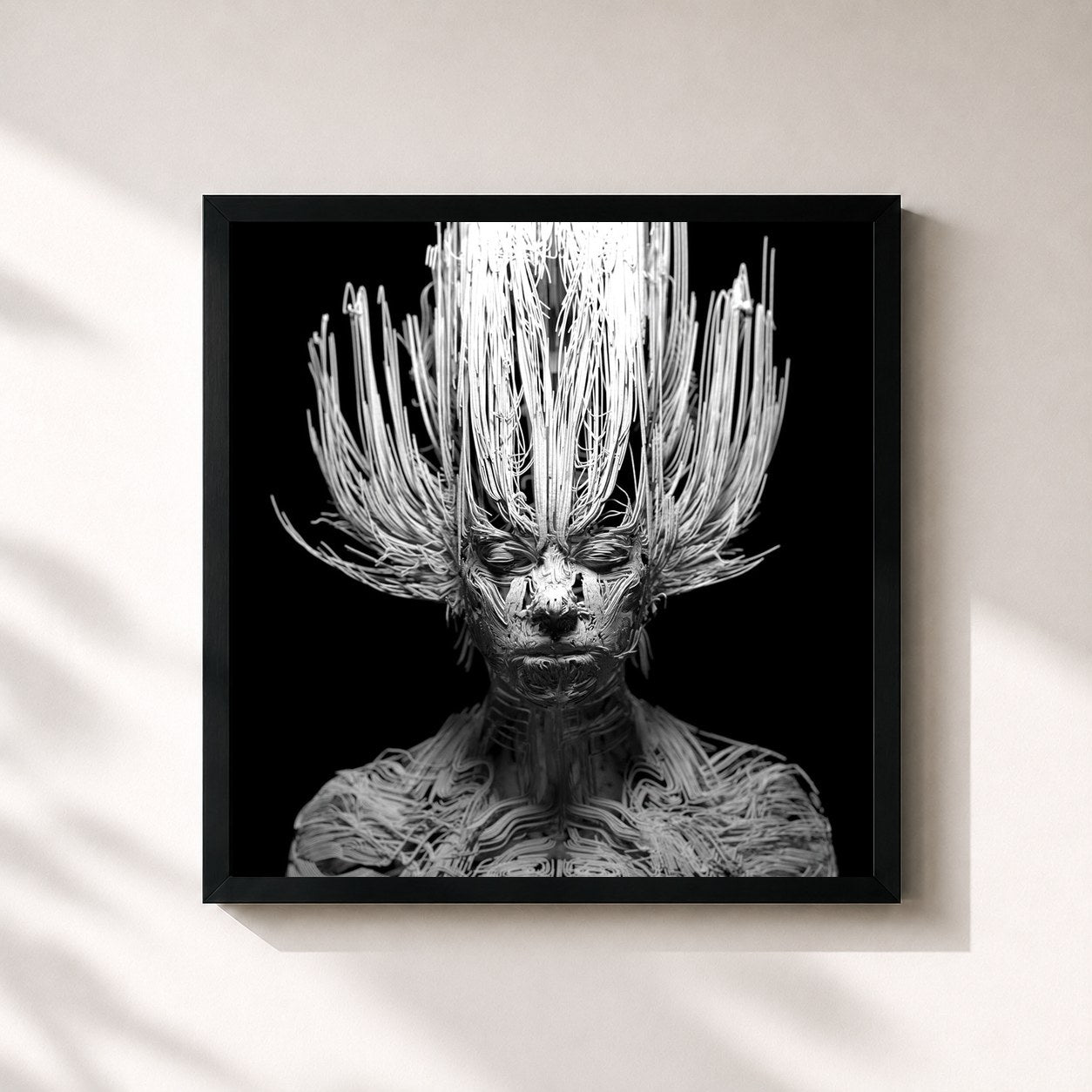 #noir Tableau carré de l'album One de Kate Boy, cadre noir 32x32 cm
