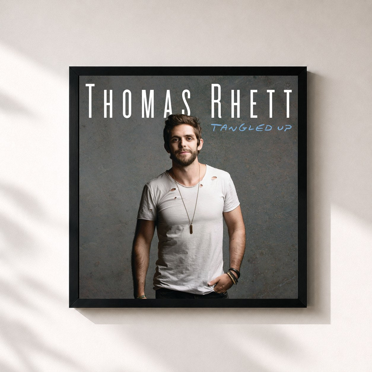 #noir Tableau carré de l'album Tangled Up de Thomas Rhett, cadre noir 32x32 cm