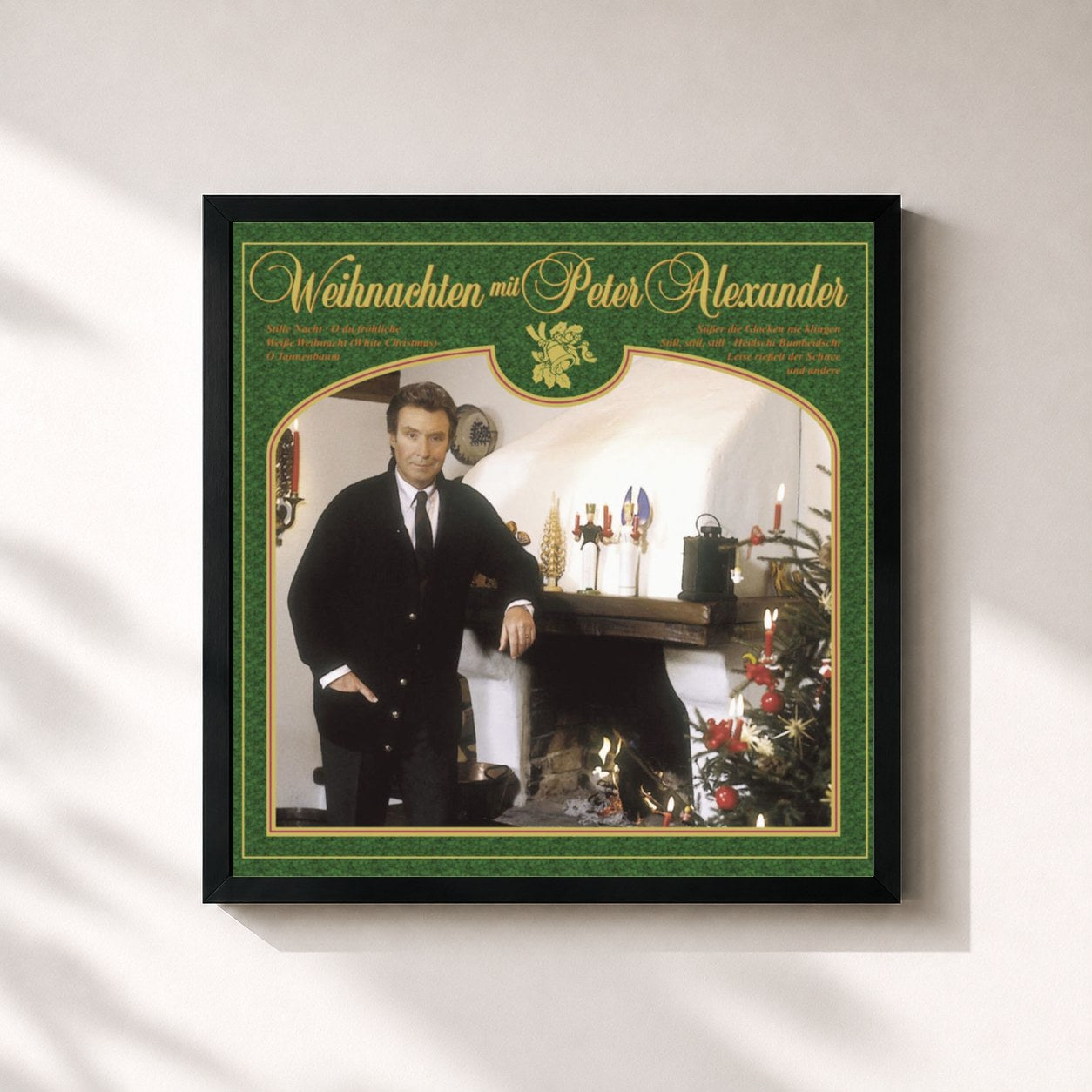 #noir Tableau carré de l'album Weihnachten mit Peter Alexander de Peter Alexander, cadre noir 32x32 cm
