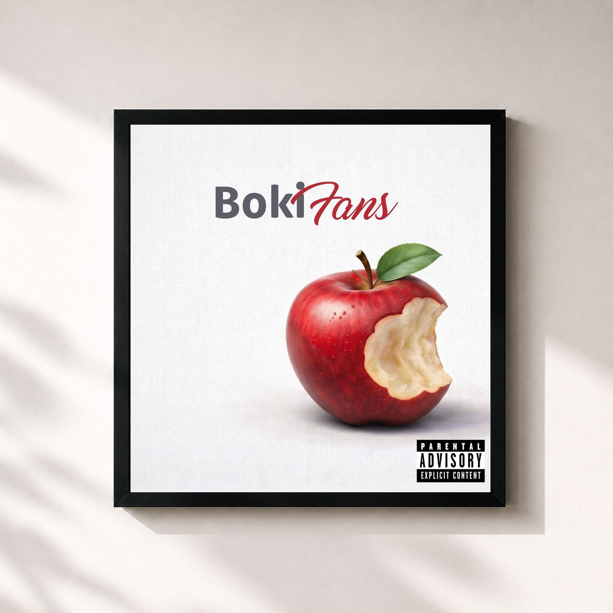 #noir Tableau carré de l'album Boki Fans de Luigi 21 Plus, cadre noir 32x32 cm