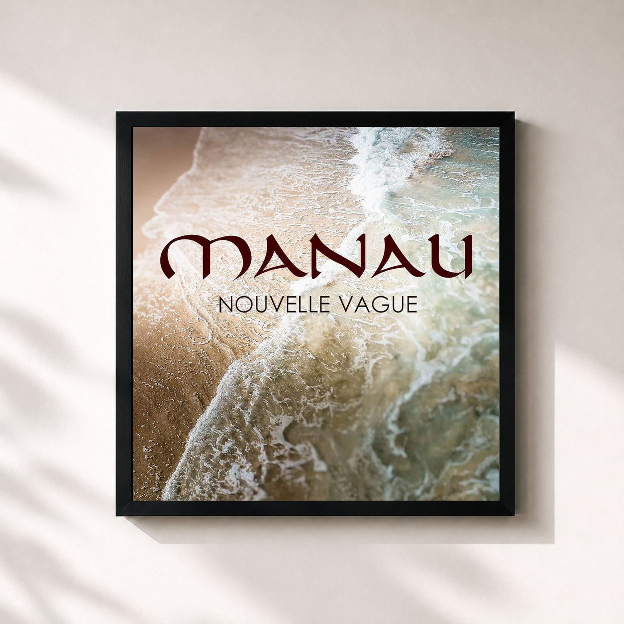 #noir Tableau carré de l'album Nouvelle vague de Manau, cadre noir 32x32 cm